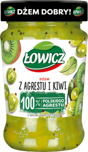 Dżem z agrestu i kiwi o obniżonej zawartości cukrów Łowicz 280 g