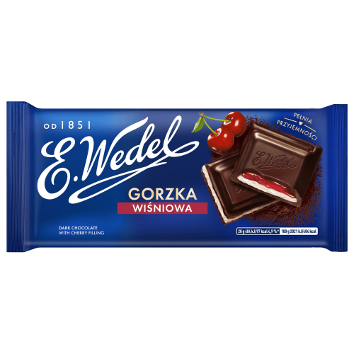Czekolada gorzka z nadzieniem wiśniowym E. Wedel 100g