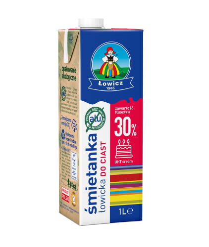Śmietanka Łowicka Kremowa Uht 30% 1000Ml Łowicz
