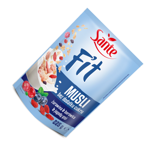 Płatki Fit żurawina-borówka Goji Sante 225g