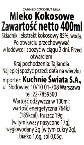 Kuc.Mleczko kokosowe 400ml