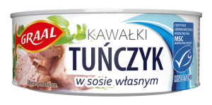 Graal tuńczyk kawałki w sosie własnym 170 g