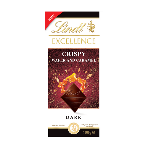 Lindt excellence crispy wafer & caramel 100g