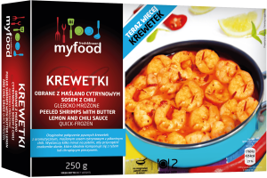 Mrożone krewetki obrane z maślanym sosem cytrynowym z chili MyFood 250 g