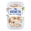 abramczyk krewetki białe 31-40 blanszowane bez głowy bez pancerza z ogonkiem 20% 180/225g ocean
