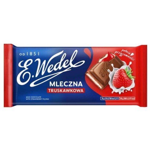 Czekolada truskawkowa nadziewana E. Wedel 100 g Czekolada truskawkowa nadziewana E. Wedel 100g