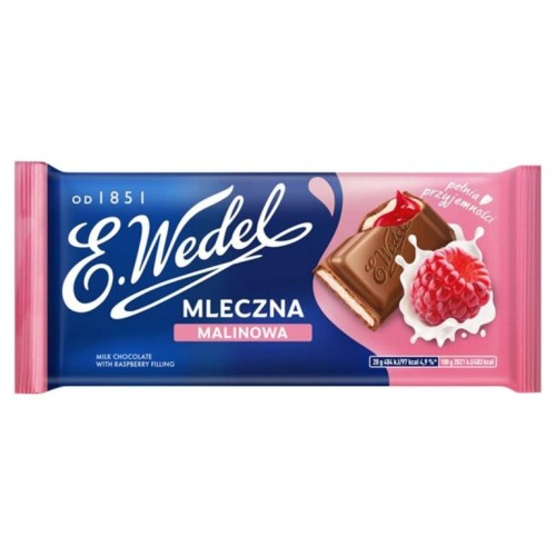 Czekolada malinowa nadziewana E. Wedel 100 g Czekolada malinowa nadziewana E. Wedel 100g
