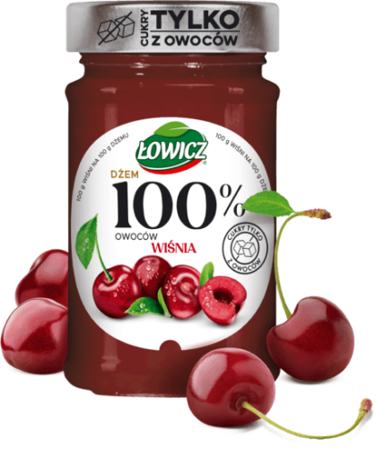 Dżem 100% z owoców wiśnia Łowicz 210 g Dżem 100% z owoców wiśnia Łowicz 210g