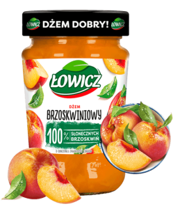Dżem brzoskwiniowy o obniżonej zawartości cukrów Łowicz 450 g