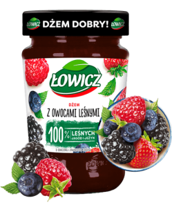 Dżem z owoców leśnych o obniżonej zawartości cukrów Łowicz 280 g