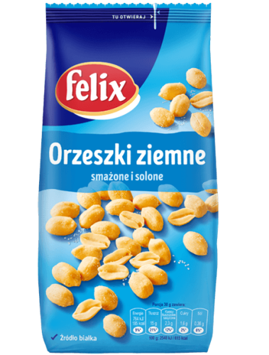 Felix Orzeszki ziemne smażone i solone 380 g Felix Orzeszki ziemne smażone i solone 380 g