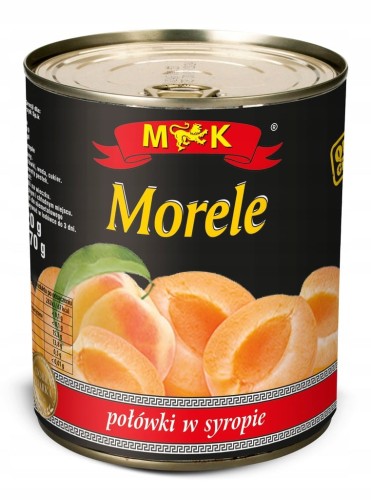 Mk Morele Połówki W Lekkim Syropie 820 g Mk Morele Połówki W Lekkim Syropie 820G