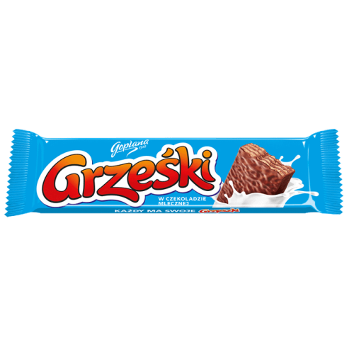 Grześki Wafel z kremem kakaowym w czekoladzie mlecznej 36 g Grześki Wafel z kremem kakaowym w czekoladzie mlecznej 36g
