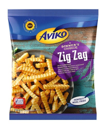 Mrożonka Aviko Zig Zag Frytki karbowane do piekarnika 750 g Mrożonka Aviko Zig Zag Frytki karbowane do piekarnika 750 g