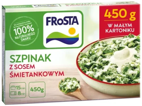 Mrożonka FRoSTA Szpinak z sosem śmietanowym 450 g Mrożonka FRoSTA Szpinak z sosem śmietanowym 450 g