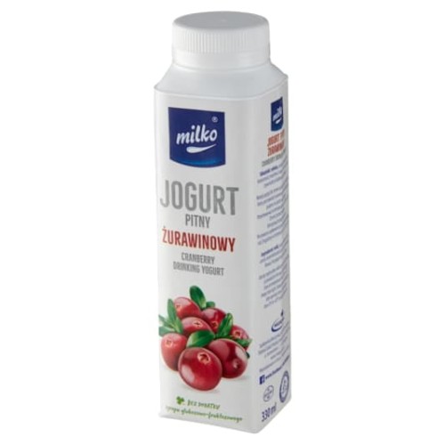 Milko Jogurt Pitny Żurawina 330 ml Milko Jogurt Pitny Żurawina 330 ml