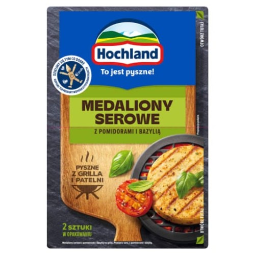 Hochland Medallion grillowy pomidor-bazylia 2x60 g Hochland Medallion grillowy pomidor-bazylia 2x60g