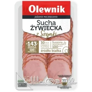 Kiełbasa sucha żywiecka z szynki plastry Olewnik 80 g