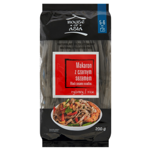 House of asia makaron ryżowy z czarnym sezamem 5mm 200 g