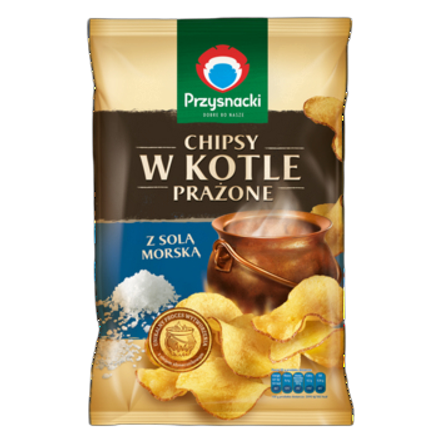 Chipsy w kotle prażone z solą morską Przysnacki 125 g Chipsy w kotle prażone z solą morską Przysnacki 125g