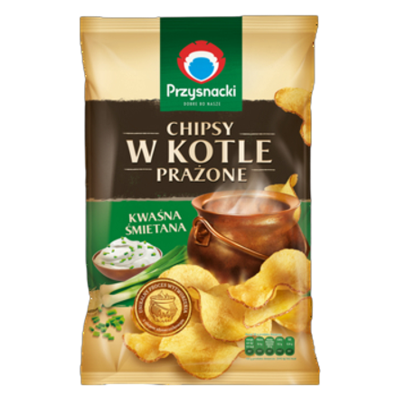 Chipsy w kotle prażone kwaśna śmiatana Przysnacki 125 g Chipsy w kotle prażone kwaśna śmiatana Przysnacki 125g