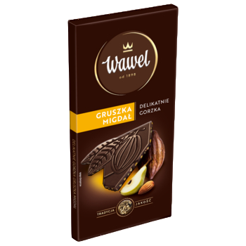 Wawel Czekolada Premium Delikatnie Gorzka Gruszka Migdał 90 g 3632614188f241432323d2f976421b82.png