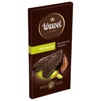 Wawel Czekolada Premium Delikatnie Gorzka Pistacja 90 g e115097920110dba93e68093d8025506.png