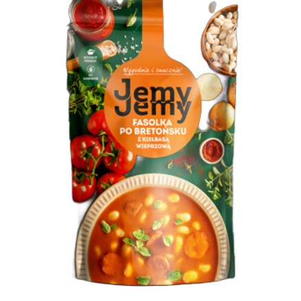 Fasolka po bretońsku z kiełbasą wieprzową 400 g Fasolka po bretońsku z kiełbasą wieprzową 400g