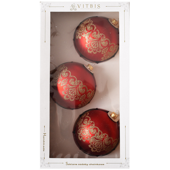 Vitbis Bombka szklana 100 mm/3 szt czerwony dekor 454702_0_1746744402155.jpg
