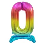 Balon foliowy Beauty&Charm Cyfra stojąca 0, tęczowa, 74 cm