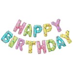 Balony foliowe - litery HAPPY BIRTHDAY, wys. 35 cm