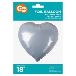 Balon foliowy Serce, białe, 18