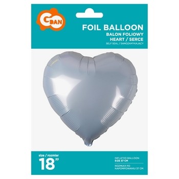 Balon foliowy Serce, białe, 18 43915_0_1746735804592.jpg