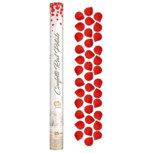 Konfetti pneumatyczne Płatki Róż, czerwone, tekstylne / 60 cm