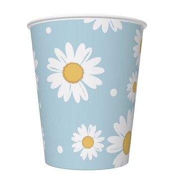 Kubeczki papierowe, niebieskie, stokrotki, 250 ml, 6 szt. 31415_0_1751659484575.jpg