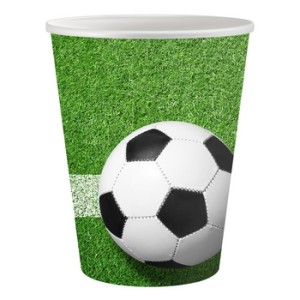 Kubeczki papierowe Piłka nożna, 6 szt.