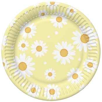 Talerzyki papierowe, żółte, stokrotki, 18 cm, 6 szt. 105214_0_1751659692802.jpg