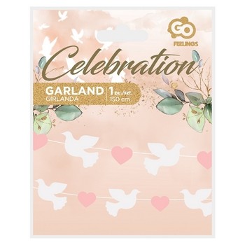 Girlanda papierowa Gołąbki (10x8 cm), różowe serduszka (5x4 cm), 150 cm 227536_0_1746739711725.jpg