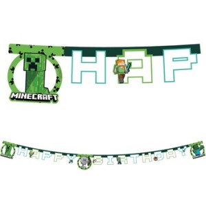 Banner Minecraft - Happy Birthday