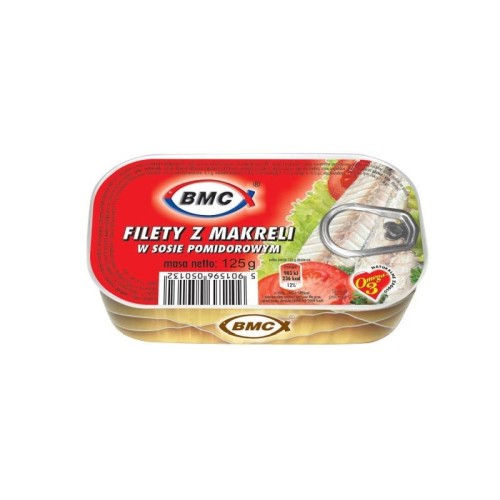 B.M.C filety z makreli w sosie pomidorowym 125 g B.M.C filety z makreli w sosie pomidorowym 125 g