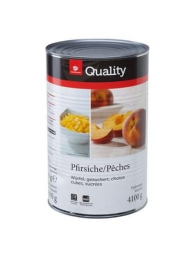 Brzoskwinie w kostkach w wodzie TGQ 4,1 kg Brzoskwinie w kostkach w wodzie TGQ  4,1kg