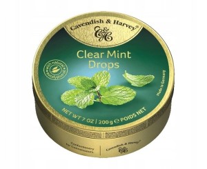 Cavendish & Harvey Travel Tin Clear Mint Dropsy 200 g