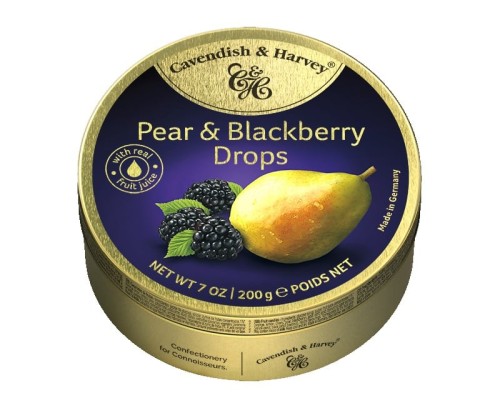 Cavendish & Harvey Travel Tin Pear and Blackberry Dropsy Cavendish & Harvey Travel Tin Pear and Blackberry Dropsy