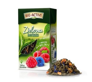 Herbata Big Liść zielona z maliną 100 g