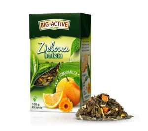 Herbata Big Liść zielona z pomarańczą 100 g
