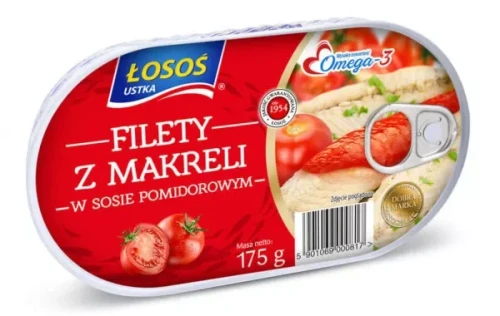 Łosoś filet z makreli w sosie pomidorowym 175 g Łosoś filet z makreli w sosie pomidorowym 175 g
