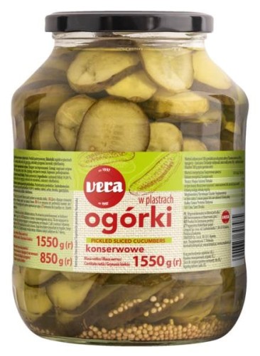 Ogórki kanapkowe 1550/850 g Vera Ogórki kanapkowe 1550/850 g Vera
