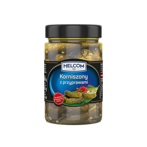 Ogórki korniszony z przyprawami 327 ml Helcom Ogórki korniszony z przyprawami 327ml Helcom