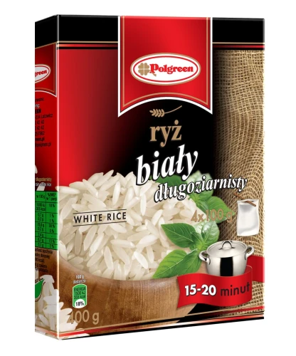 Polgreen Ryż Biały 400 g Polgreen Ryż Biały 4*100 g