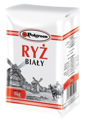 Polgreen Ryż biały długoziarnisty 1 kg Polgreen Ryż biały długoziarnisty 1 kg